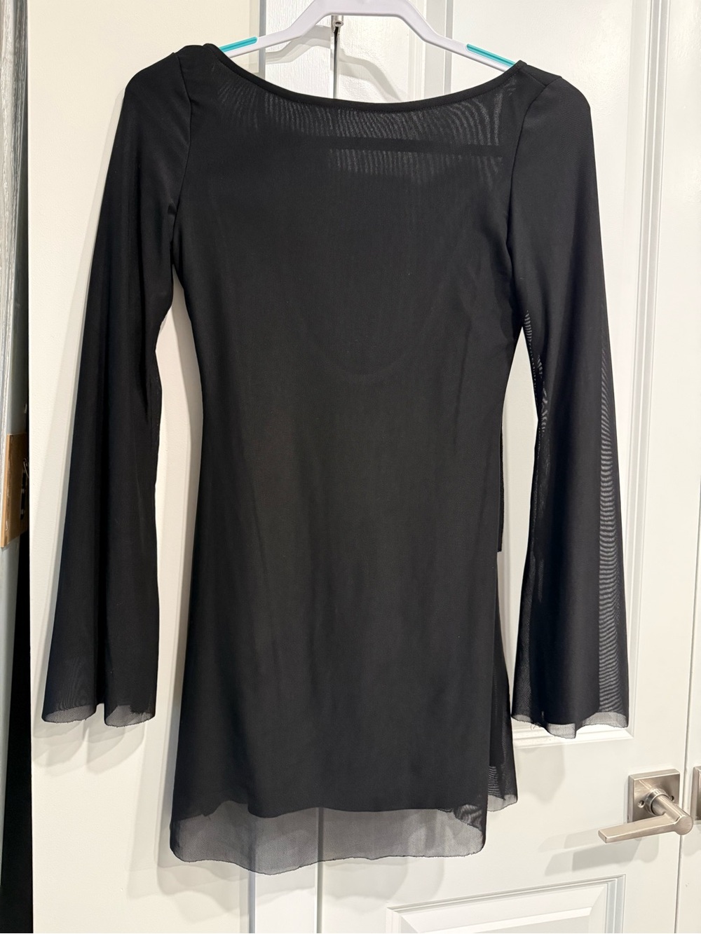 Princess Polly Black Sheer Long-Sleeve Mini Dress